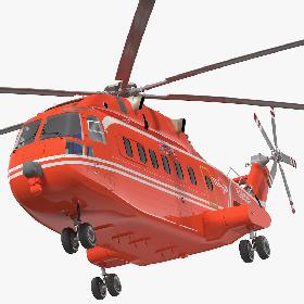 3D Avicopter AC313 Fire Attack Helicopter Rigged